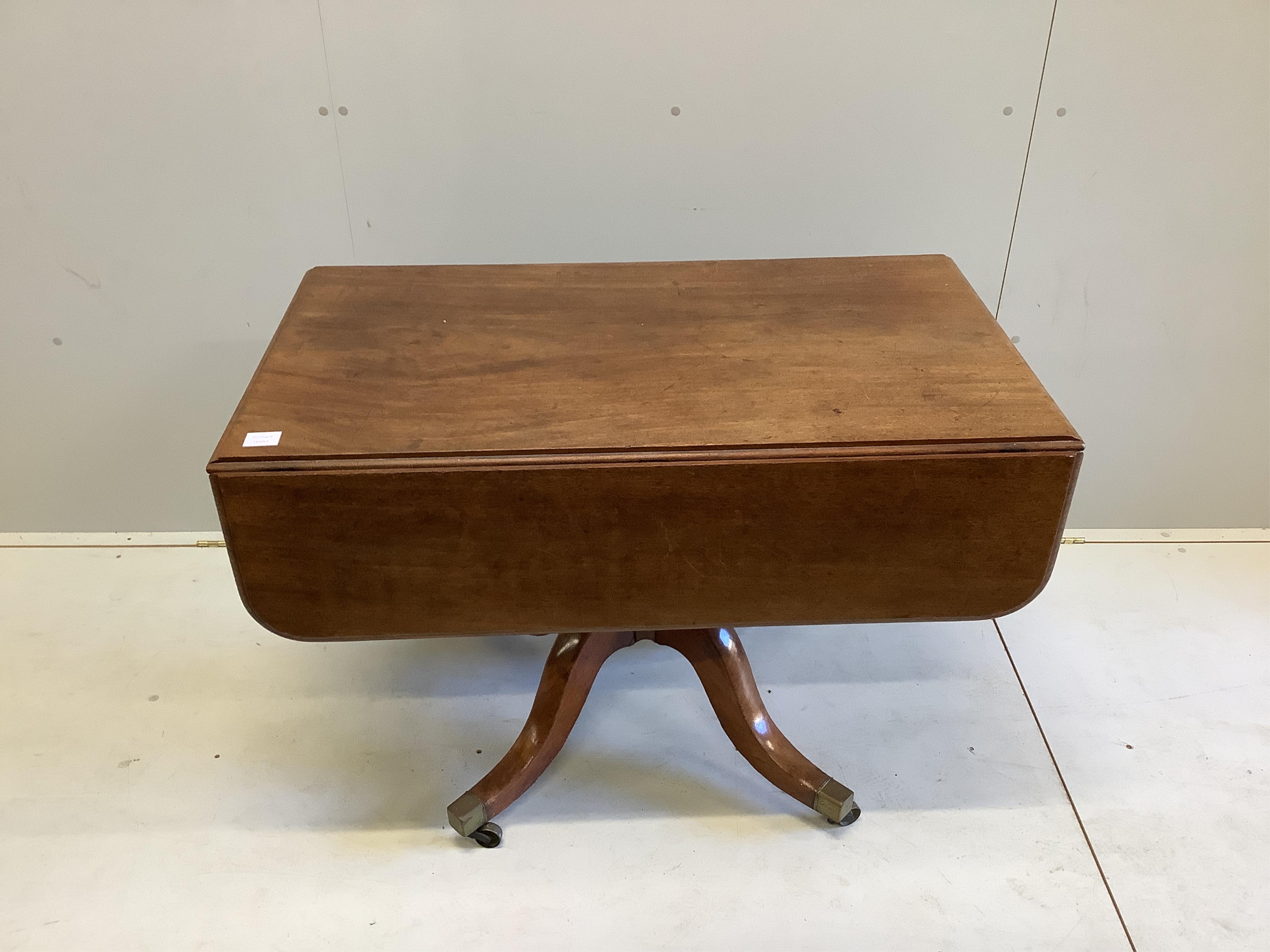 A Regency mahogany Pembroke breakfast table, width 105cm, depth 62cm, height 72cm. Condition - fair